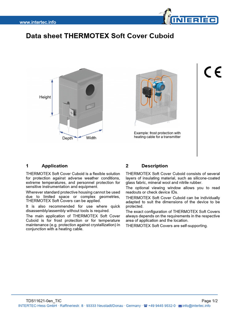THERMOTEX Soft Cover Cuboid Overview | PDF | Thermal Insulation | Frost