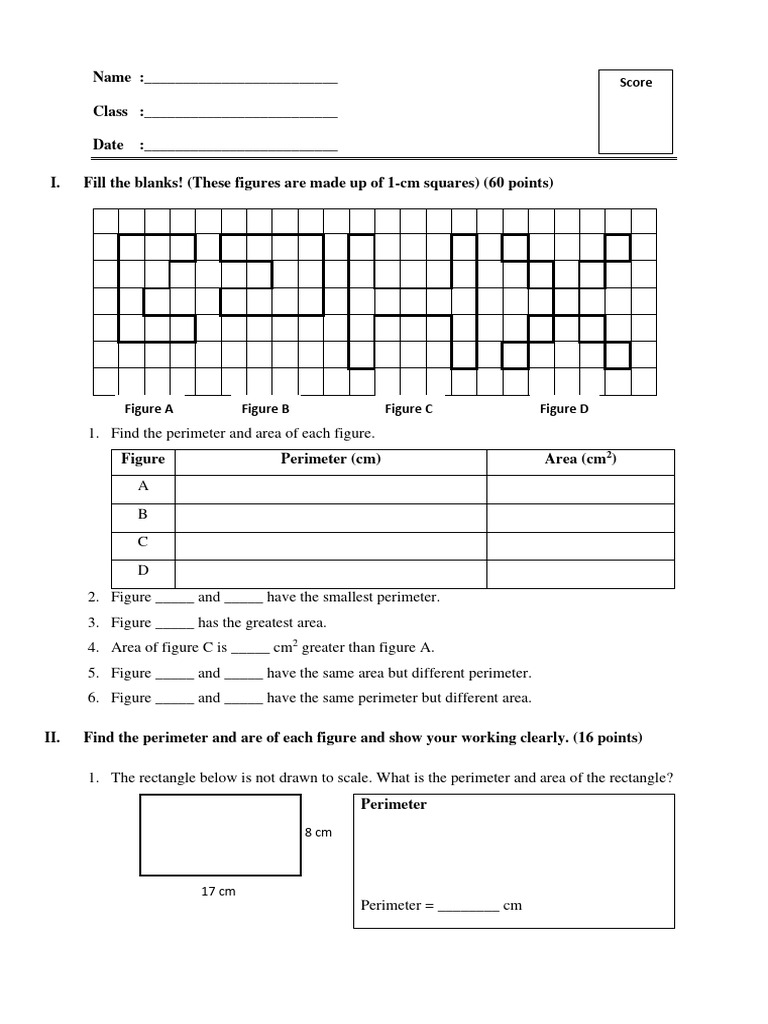 Math - Area and Perimeter of Rectangle and Square | PDF | Area | Rectangle