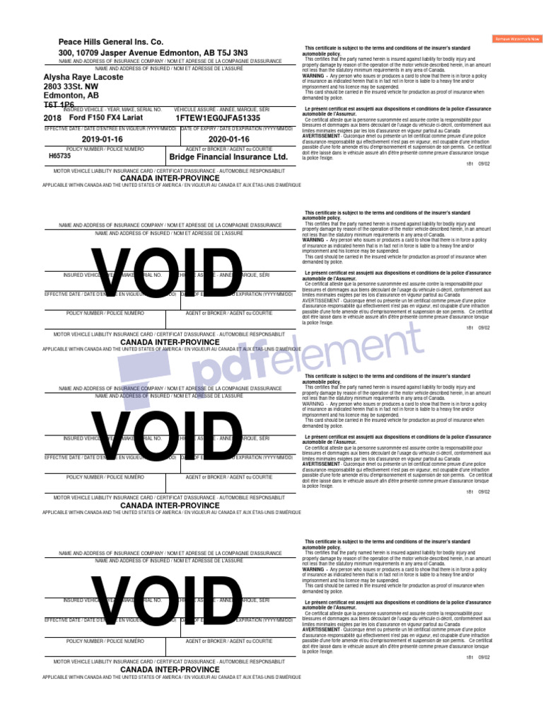 Carte d'Assurance Responsabilité Automobile | PDF | Droit des affaires ...