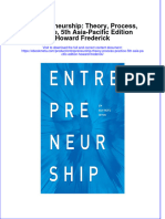 Ebook Entrepreneurship Theory Process Practice 5Th Asia Pacific Edition Howard Frederick Online PDF All Chapter