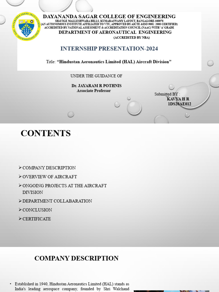 HAL Aircraft Division Internship Overview | PDF | Sheet Metal | Welding