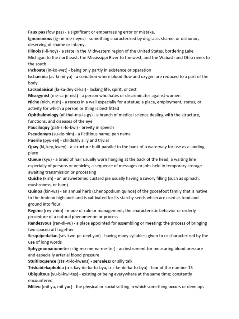 Spelling Bee Words | PDF | Social Science