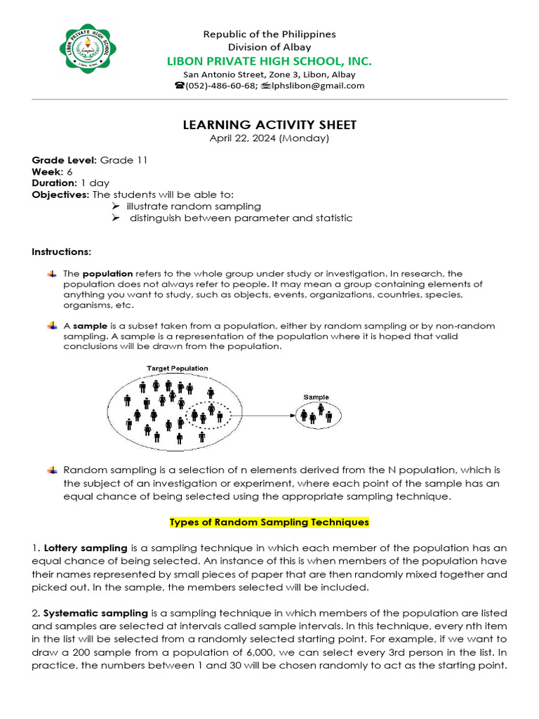 Lottery Sampling Explained for Students | PDF | Sampling (Statistics ...
