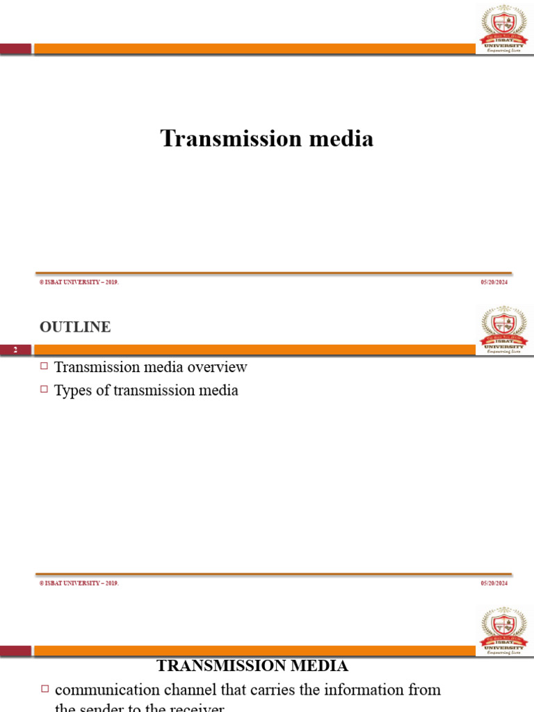 Types and Properties of Transmission Media | PDF | Transmission Medium ...