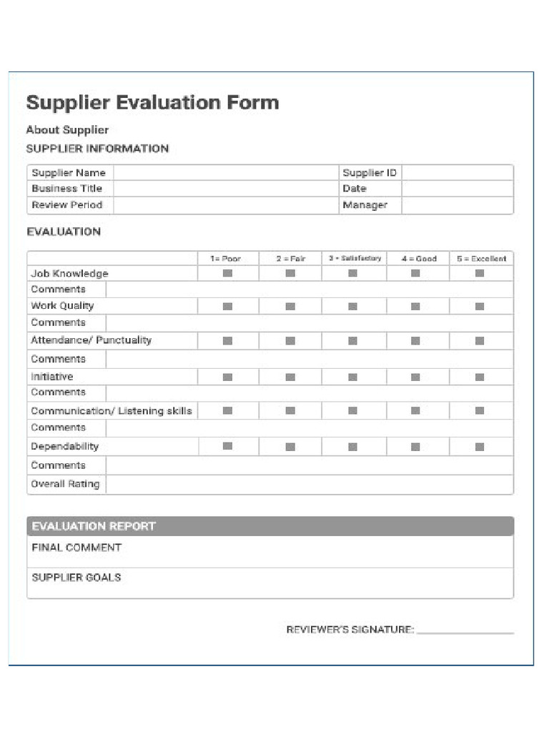 Supplier Evaluation Form - V03 | PDF