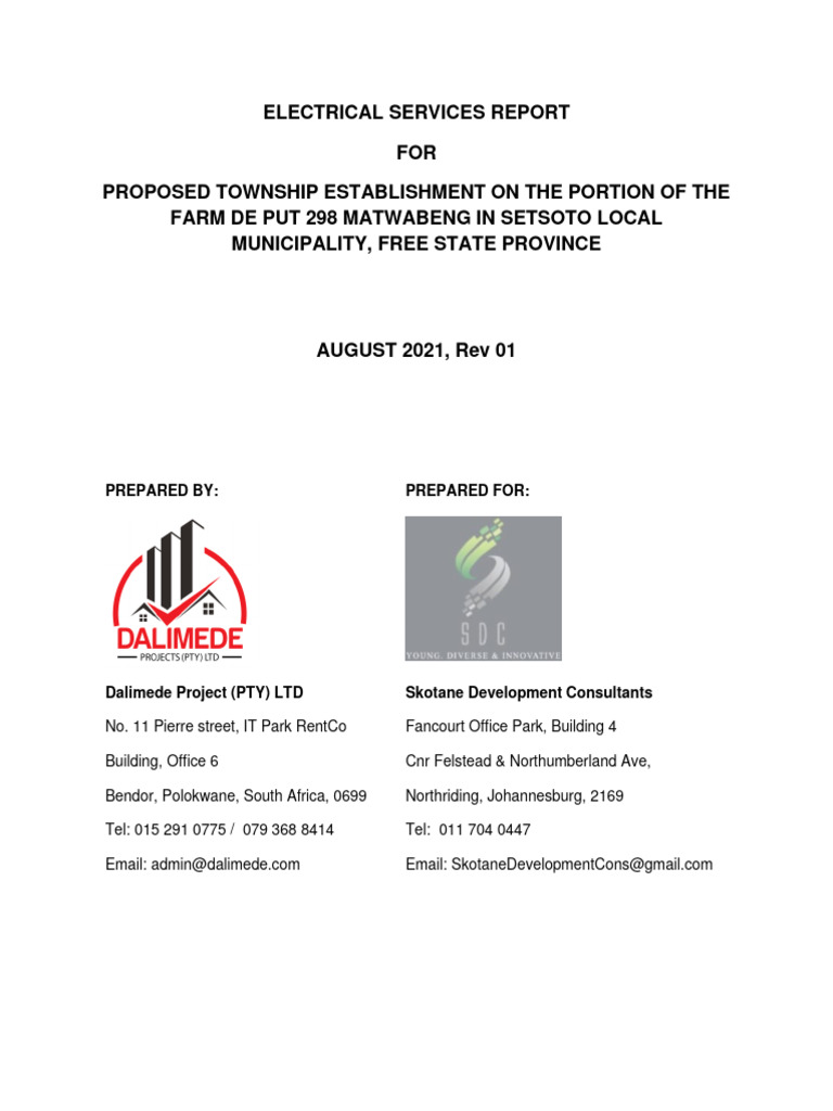 Electrical Services for Matwabeng Township | PDF | Electric Power ...