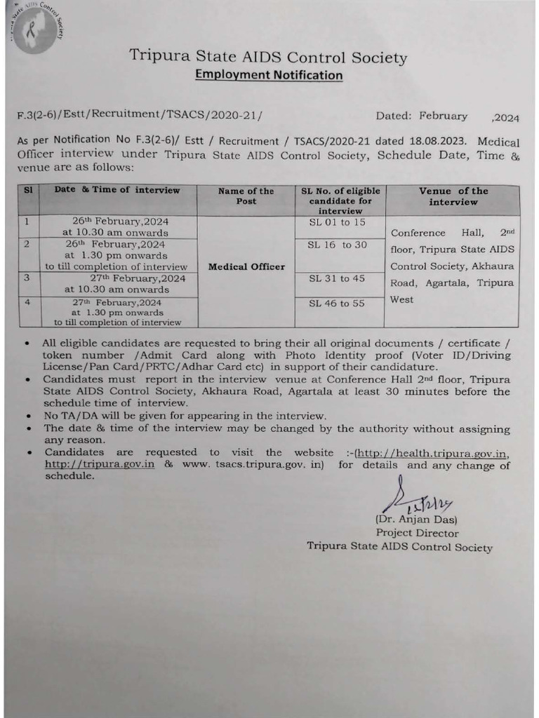 Interview Notification | Download Free PDF | Government And Personhood ...