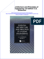 Essential Architecture and Principles of Systems Engineering 1St Edition C E Dickerson Online Ebook Texxtbook Full Chapter PDF