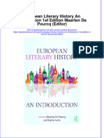 Ebook European Literary History An Introduction 1St Edition Maarten de Pourcq Editor Online PDF All Chapter