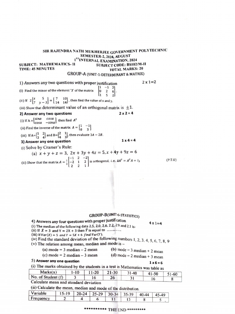 Math Pdf Mode Statistics Matrix Mathematics