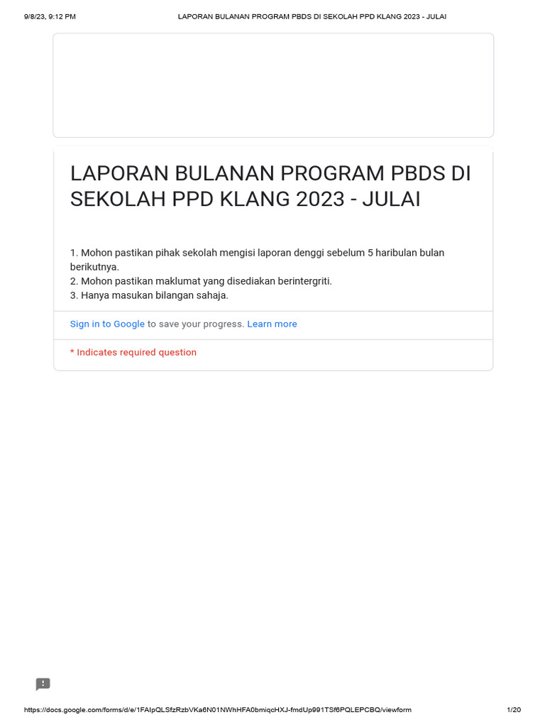 Laporan Bulanan Program PBDS Di Sekolah PPD Klang 2023 - Julai | PDF ...