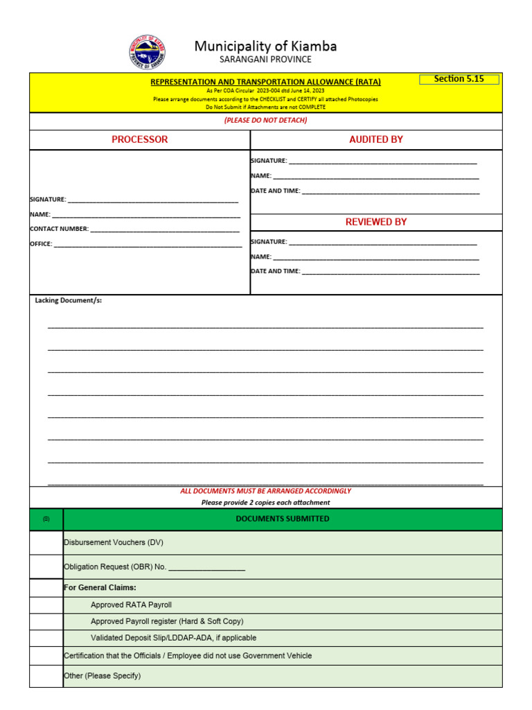 RATA Document Submission Guide | PDF | Business | Finance & Money ...
