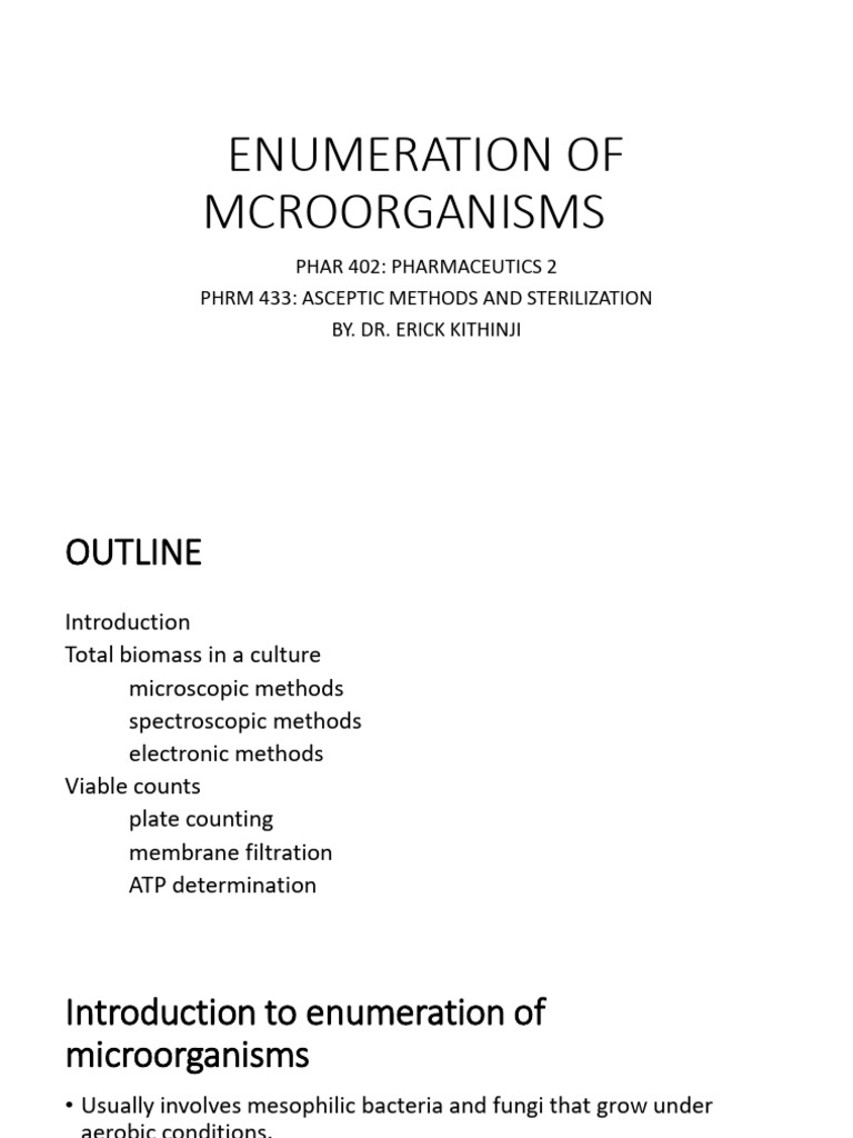 Enumeration Techniques for Microorganisms | PDF | Colony Forming Unit ...