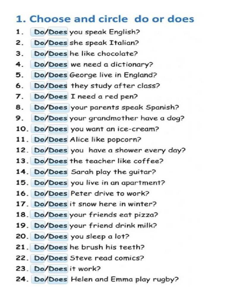 Do or Does | PDF