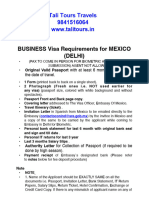 Mexico Visa Requirements For Indian Citizens