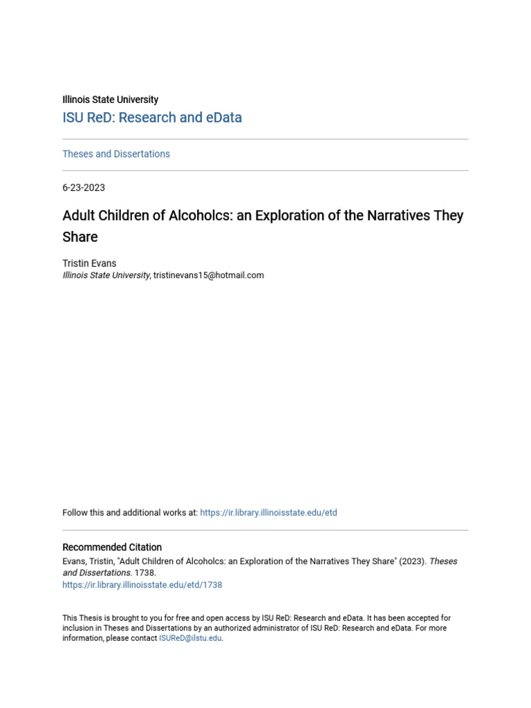 Adult Children of Alcoholcs - An Exploration of The Narratives The ...