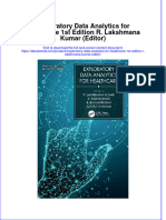 Ebook Exploratory Data Analytics For Healthcare 1St Edition R Lakshmana Kumar Editor Online PDF All Chapter