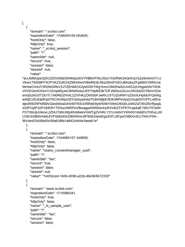 Scribd Cookie Data Overview | PDF | Ignorance | Data Management