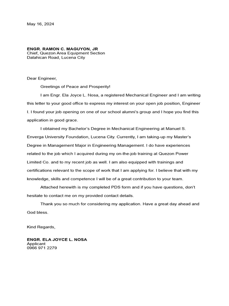 Letter of Intent - DPWH | PDF