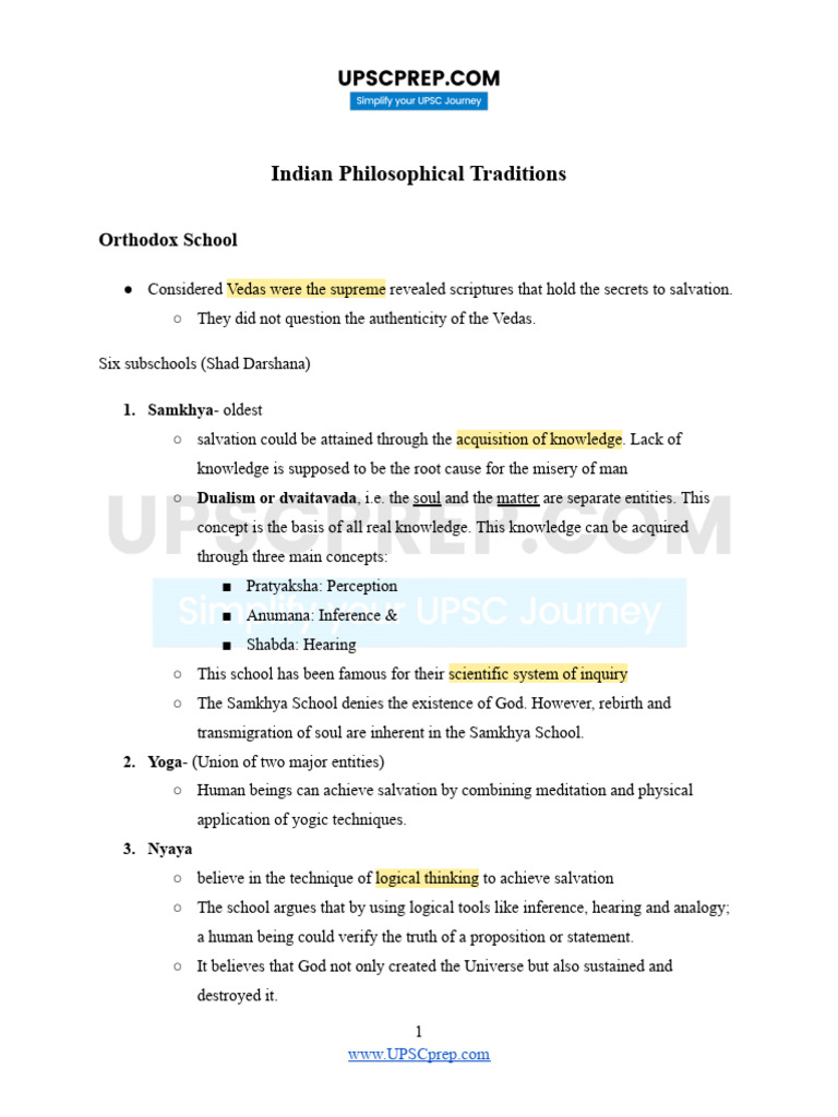 Indian Philosophical Traditions | PDF | Brahman | Moksha
