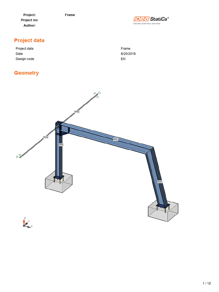 Steel Frame Report IDEA StatiCa Member EN | Download Free PDF ...