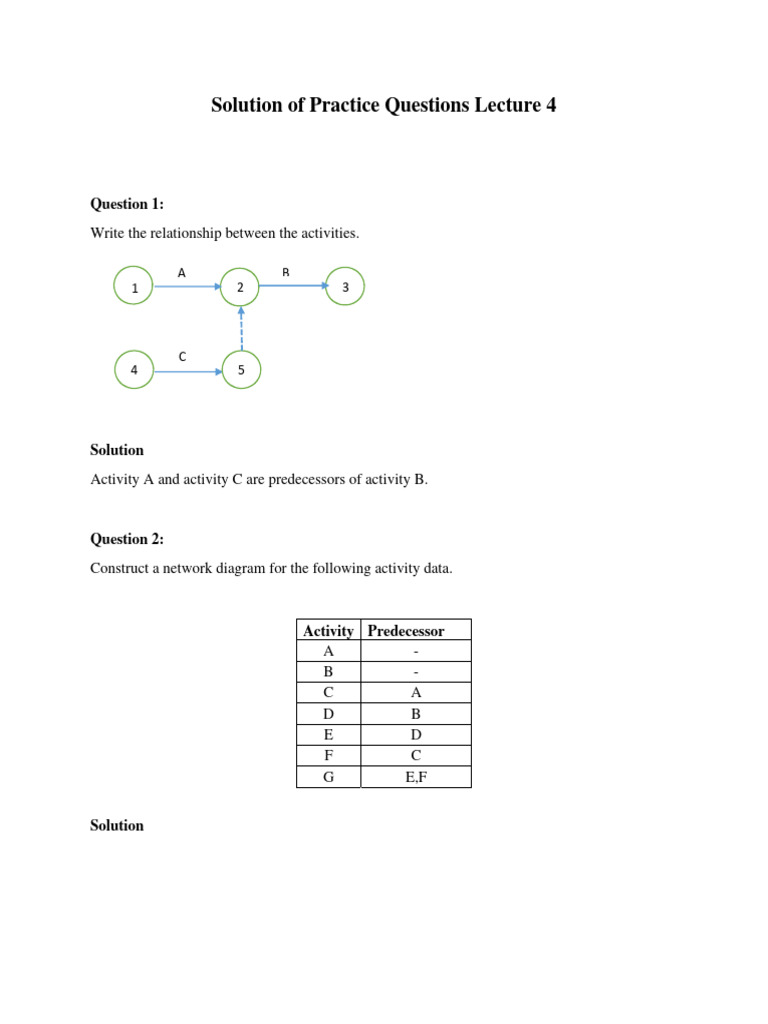 Activity Relationships and Network Diagrams | PDF | Applied Mathematics