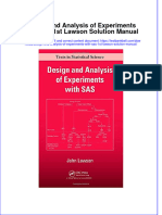 PDF Design and Analysis of Experiments With Sas 1St Lawson Solution Manual Online Ebook Full Chapter