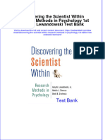 Download pdf Discovering The Scientist Within Research Methods In Psychology 1St Edition Lewandowski Test Bank online ebook full chapter 