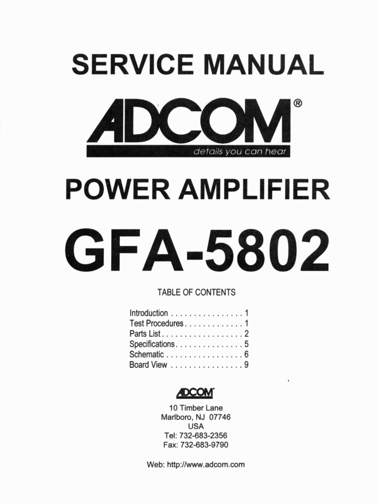 GFA-5802 FET Ordering & Manual Updates | PDF | Technology & Engineering