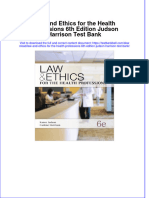 PDF Law and Ethics For The Health Professions 6Th Edition Judson Harrison Test Bank Online Ebook Full Chapter