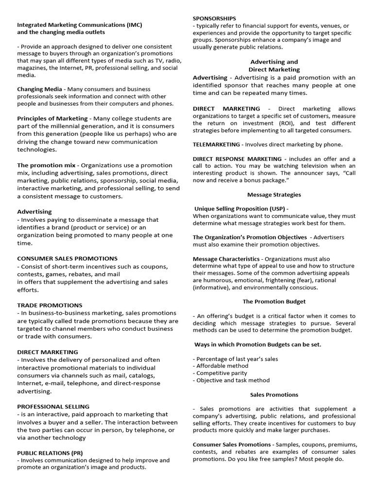 Integrated Marketing Communications Overview | PDF | Direct Marketing ...