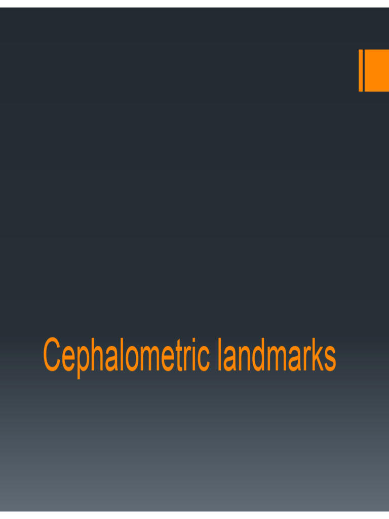 Cephalometric Landmarks Pdf Human Anatomy