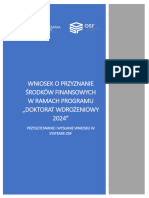 Wniosek o Przyznanie Środków Finansowych W Ramach Programu Doktorat Wdrożeniowy 2024" - Przygotowanie I Wysłanie Wniosku