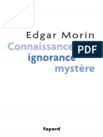 Edgar Morin-Connaissance Ignorance Mystere