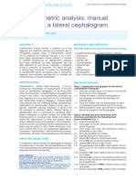 Cephalometric Analysis Manual Tracing of a Lateral