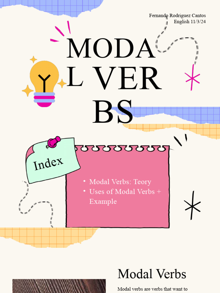 Modal Verbs Pdf Verb Linguistics