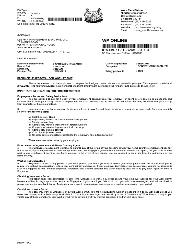 Karthiyaselvam IPA | PDF | Travel Visa | Employment