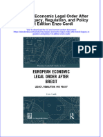 Download ebook European Economic Legal Order After Brexit Legacy Regulation And Policy 1St Edition Enzo Cardi online pdf all chapter docx epub 