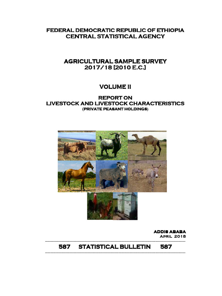 Ethiopia Livestock Survey 2017/18 Report | PDF | Beehive | Goat