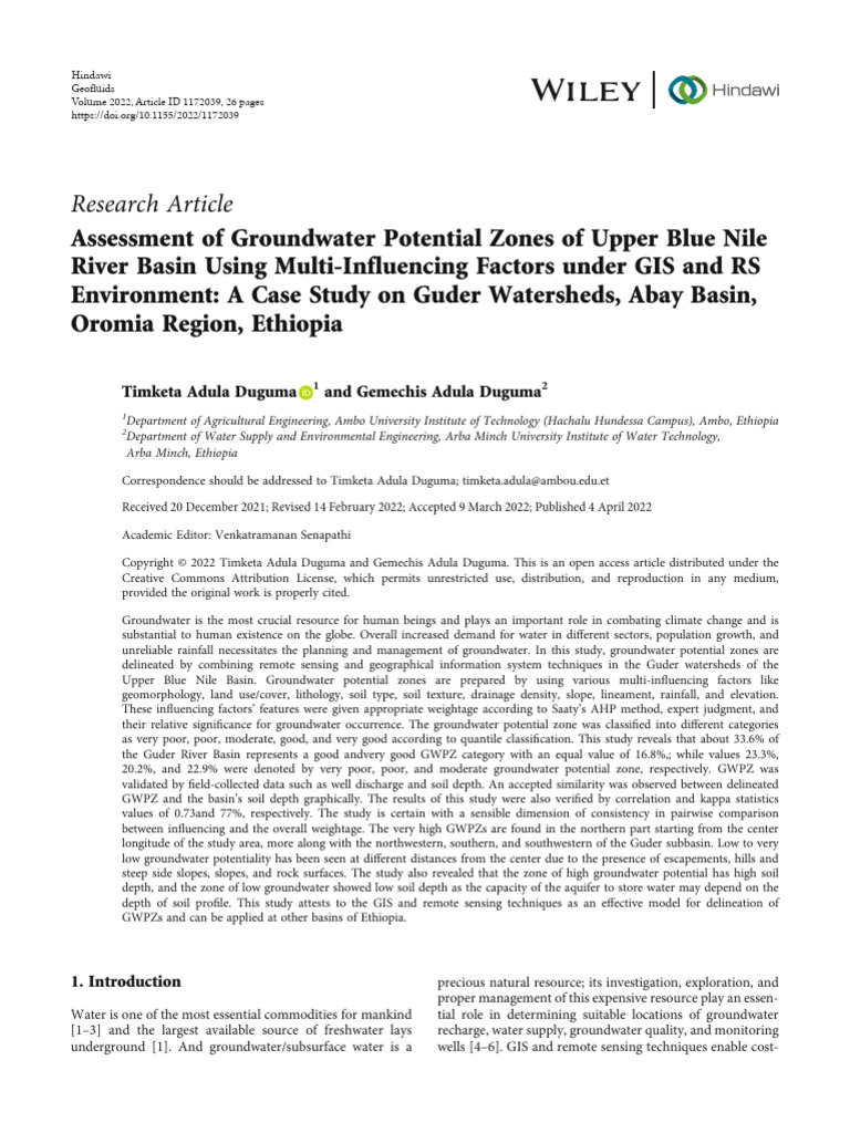 Assessment of Groundwater Potential Zone | PDF | Drainage Basin ...