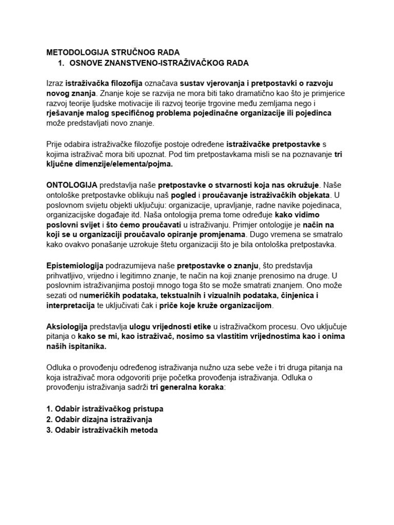 Metodologija Stručnog Rada | PDF