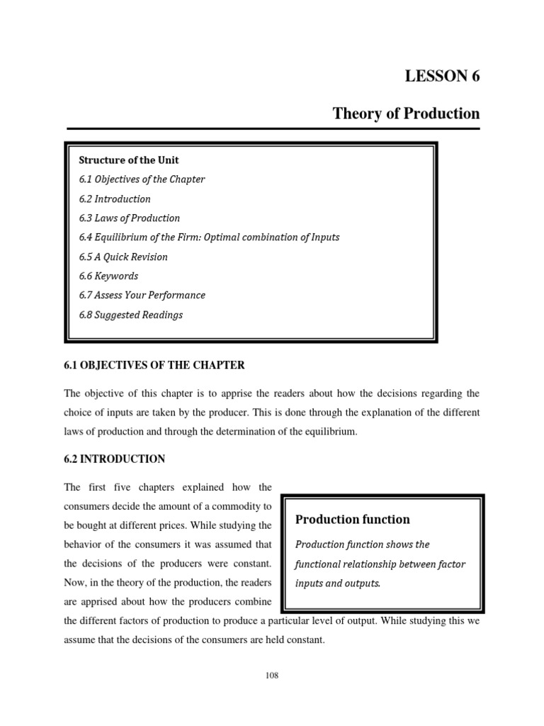 4 LESSON 6 - MICRO Production | PDF | Production Function | Labour ...