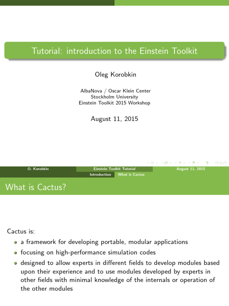 Cactus Intro | PDF | Parallel Computing | Modular Programming