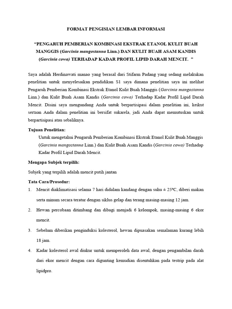 Form PSP & Informed Consent KEP FK Unand Dina | PDF | Kesehatan ...
