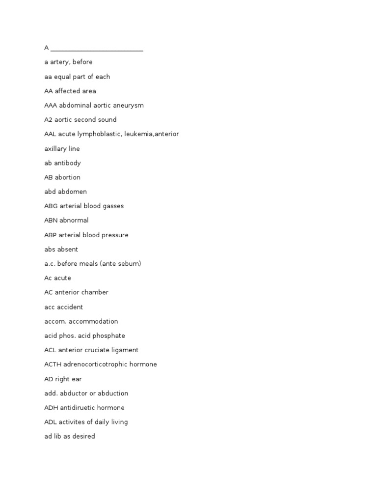 Medical Abbr. PDF