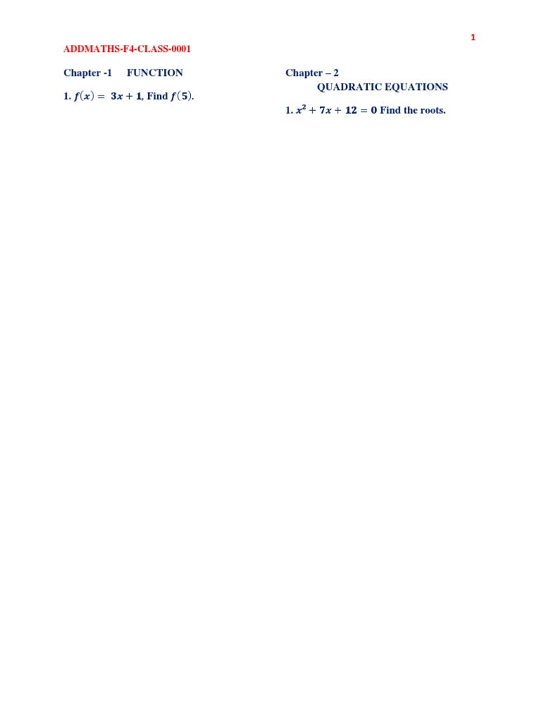 Addmaths f4 Class 0001 | PDF | Equations | Trigonometric Functions