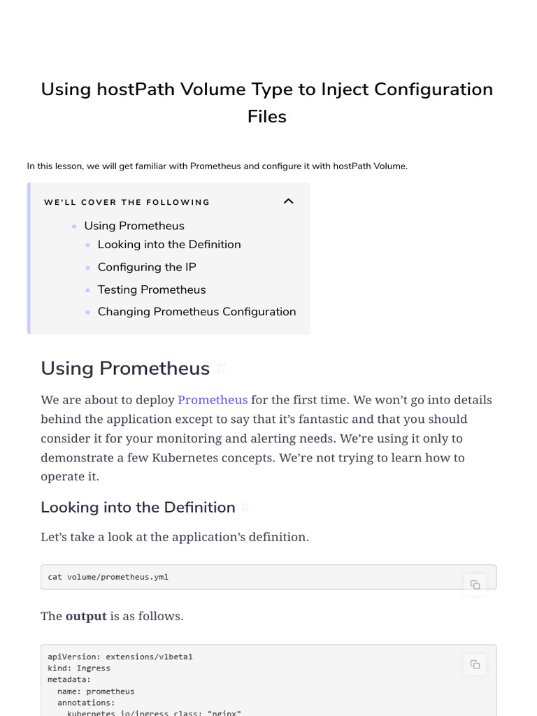 Configure Prometheus with hostPath Volume | PDF | Computing | Computer ...