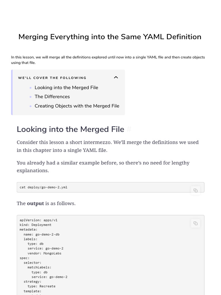 Merging YAML Definitions for Deployment | PDF | Computer Data ...