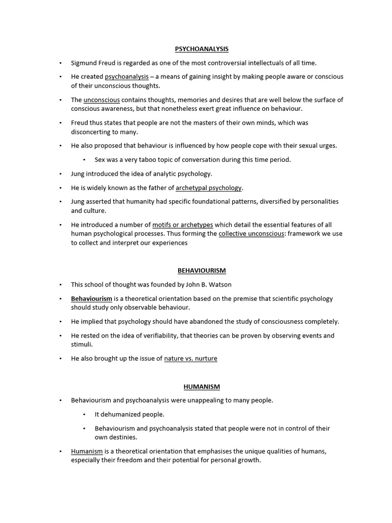 Chapter 1 Brief Notes | PDF | Psychology | Psychoanalysis