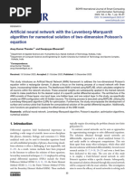 Artificial Neural Network With The Levenberg-Marquardt Algorithm For Numerical Solution of Two-Dimension Poisson's Equation